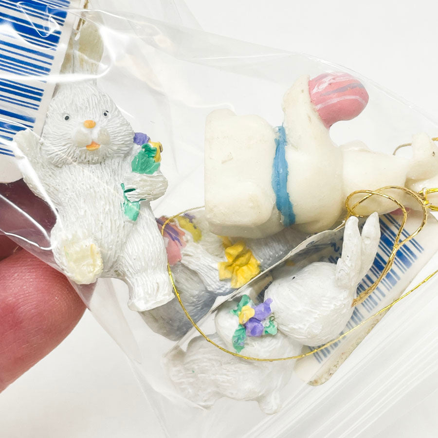 Bundle 2: Four Easter Bunny Miniature Ornaments