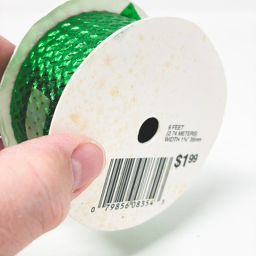 Shiny Green Chevron Ribbon Spool