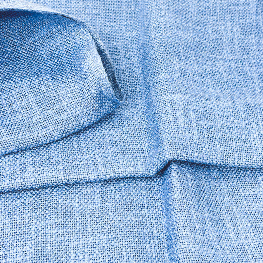 Appx 3 Yds Blue Open Weave Natural Fiber Fabric