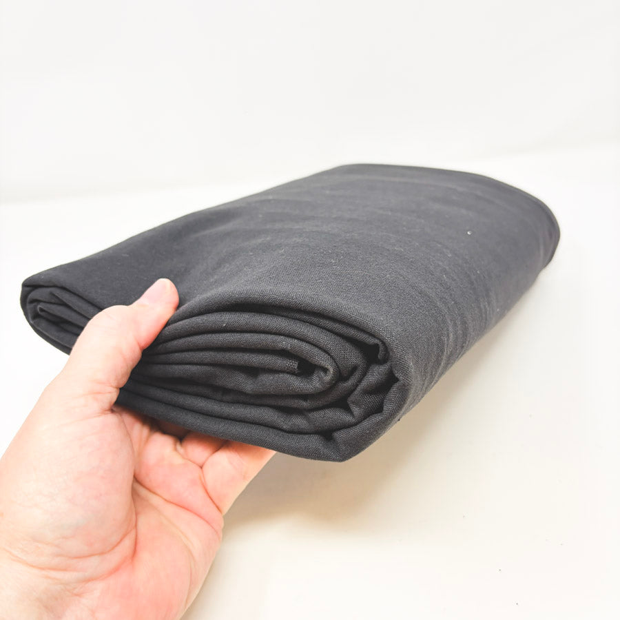 Appx 3 Yds Black Stiff Cotton Fabric
