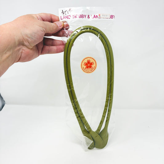 Green Faux Leather Bag Handles