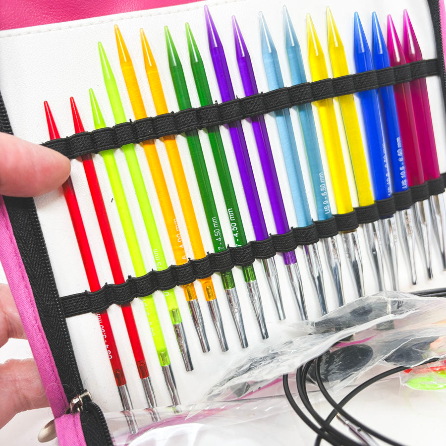 Interchangeable Acrylic Circular Knitting Needle Set