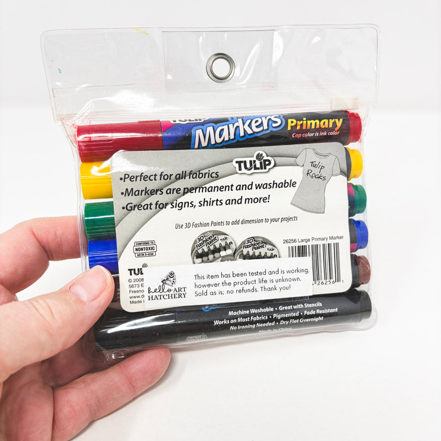 Tulip Fabric Markers Primary 6 Count