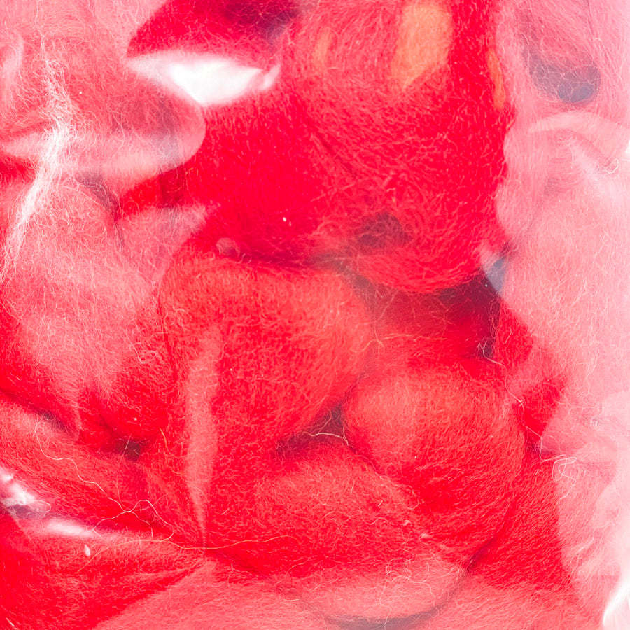 Mixed Reds Roving Bundle - 2.6 oz