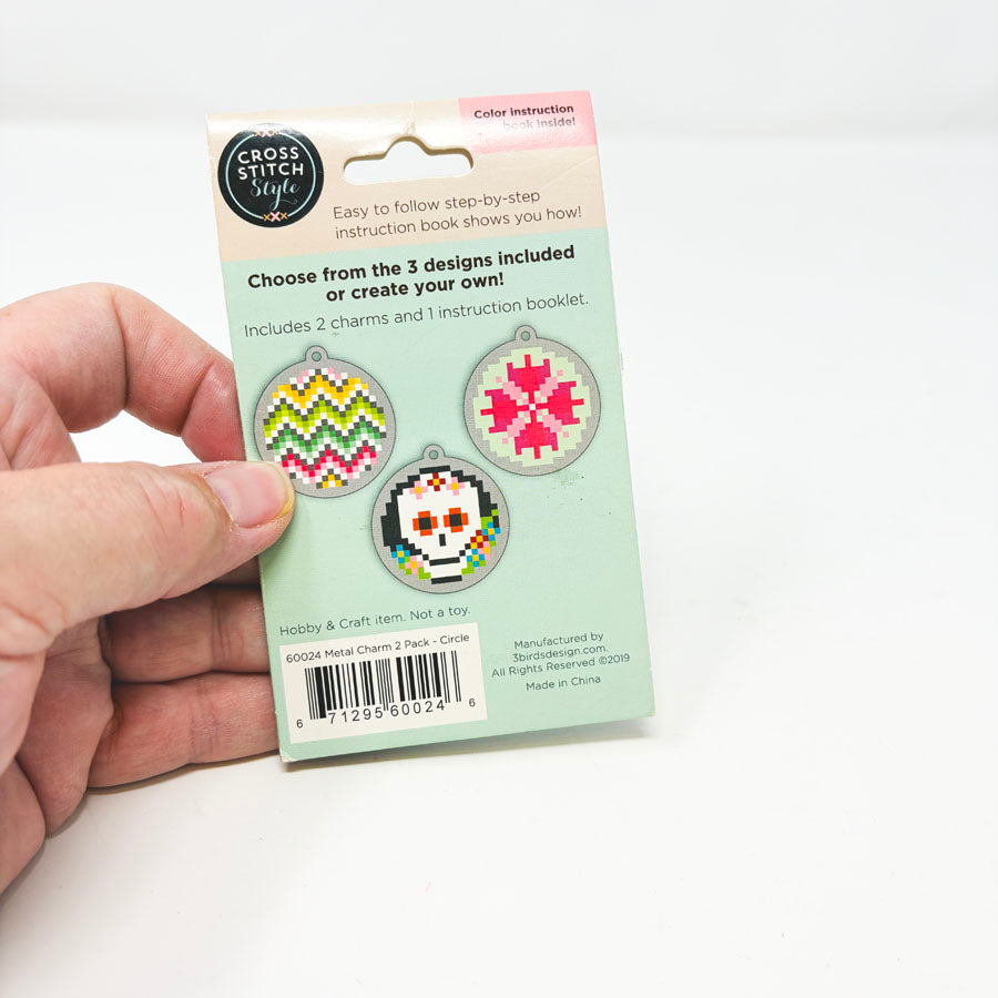 Cross Stitch Style Metal Charm Pack