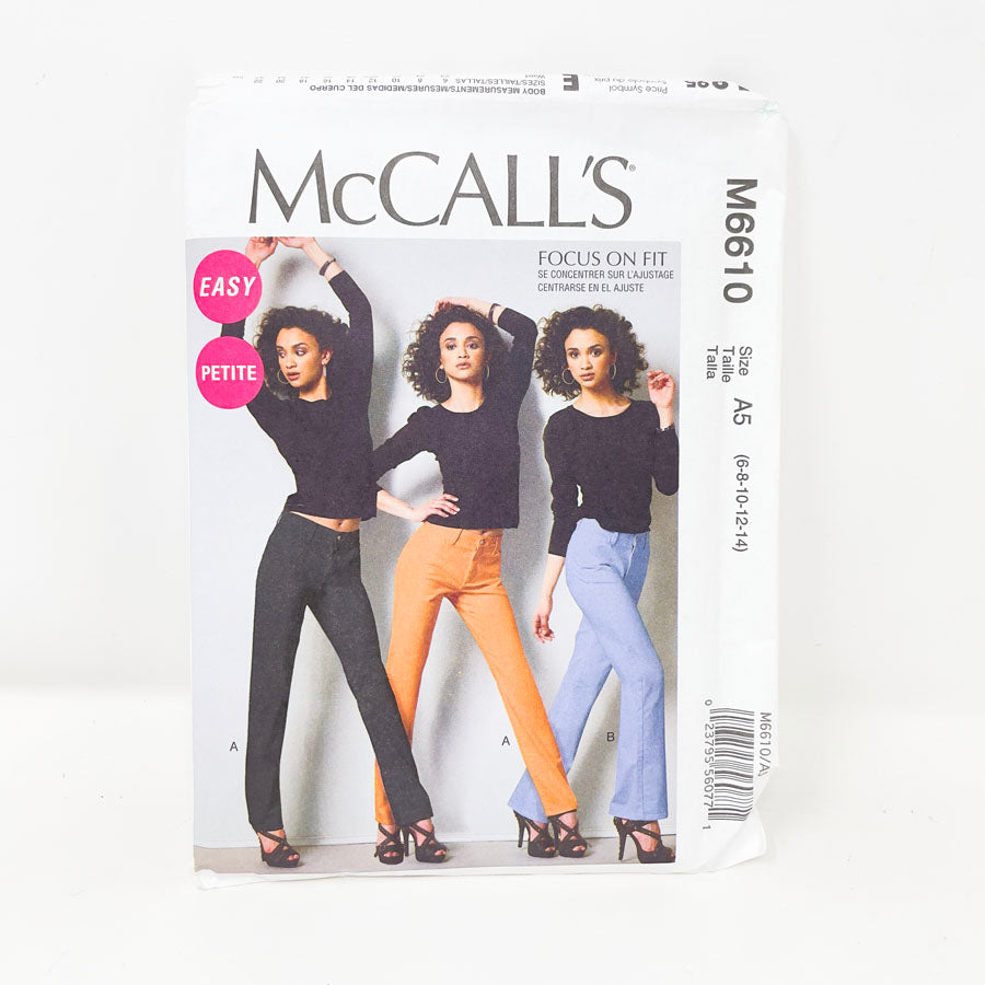 M6610 Petite Pants Pattern (XS-M)- McCall's - 2012