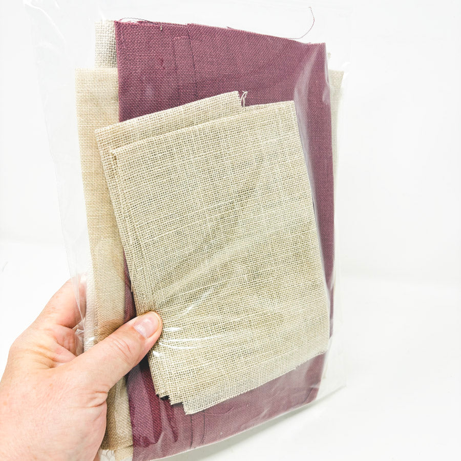 Bundle of Asst. Color Linen & Aida Cross Stitch Fabrics - Mixed Cuts