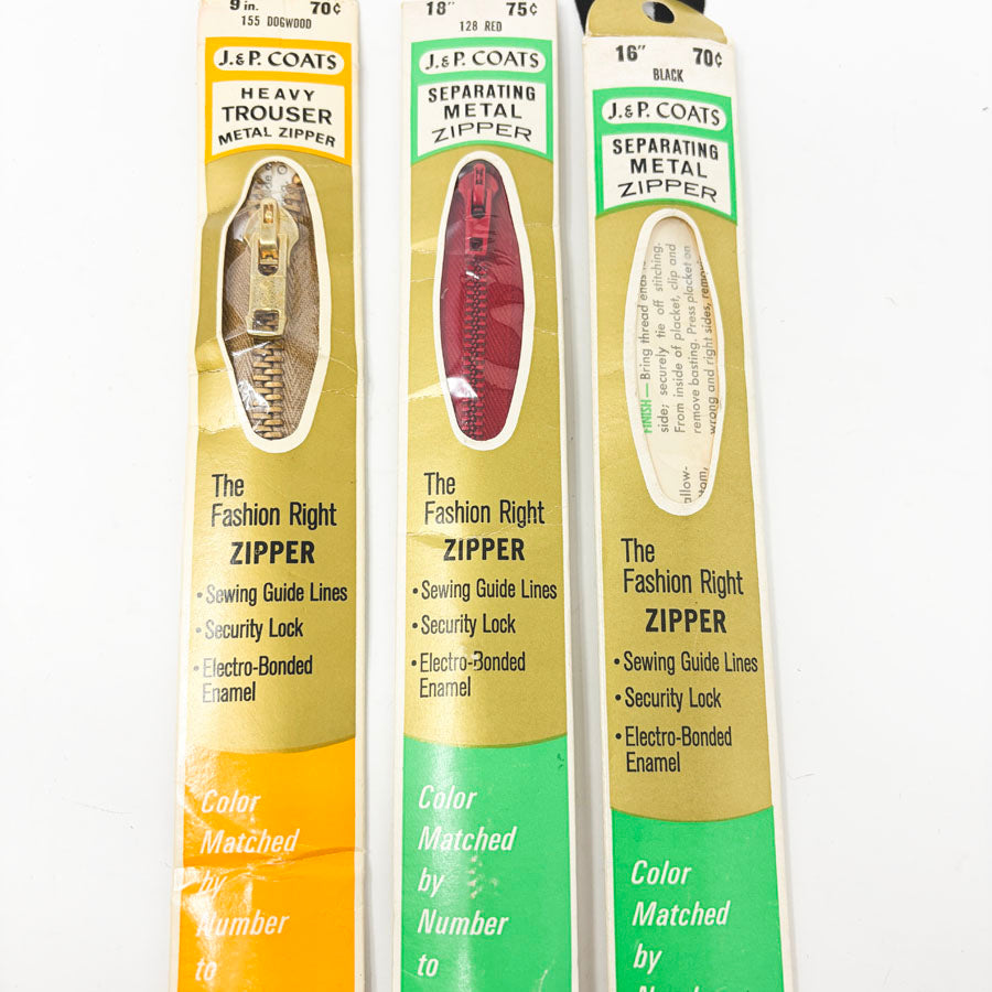 J & P Coats Metal Zippers