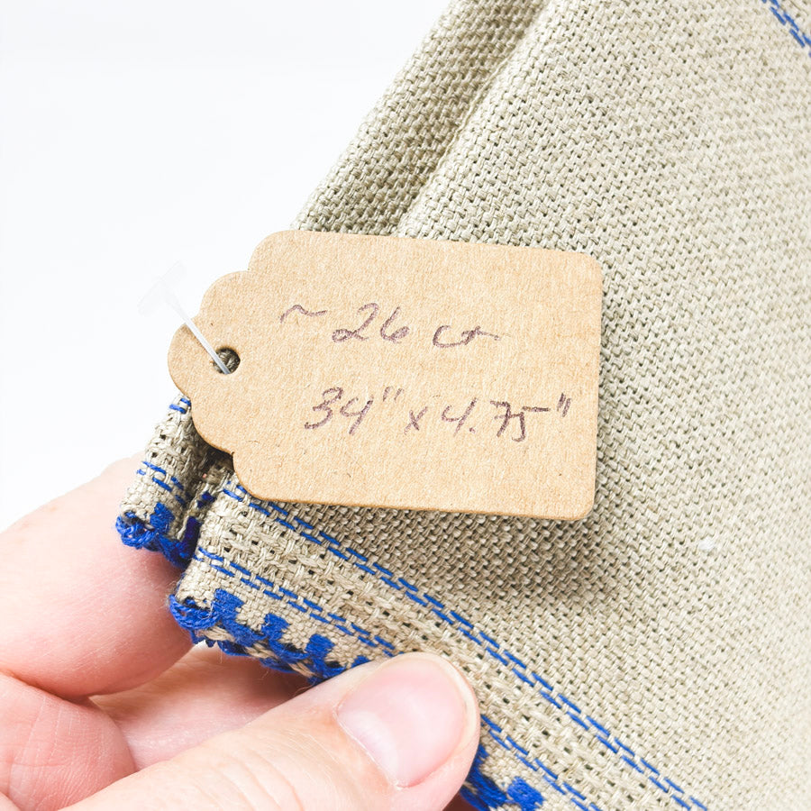 26 ct Tan with Blue Scallop Aida Banding – 4.75" x 34"