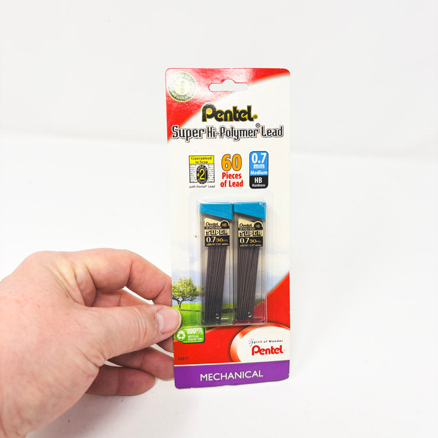 2 pk Pentel Super Hi-Polymer Mechanical Pencil Refills