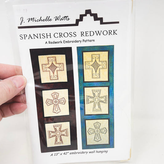 Spanish Cross Redwork Embroidery & Quilt Pattern