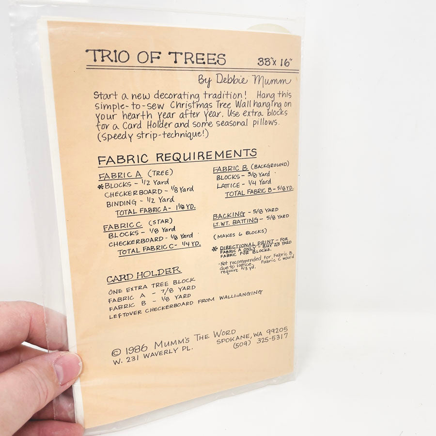 Trio of Trees Quilt Pattern by Mumm's the Word