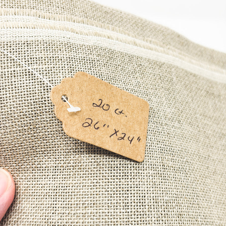 20 Count Stiff Tan Linen Fabric – 26" x 24"