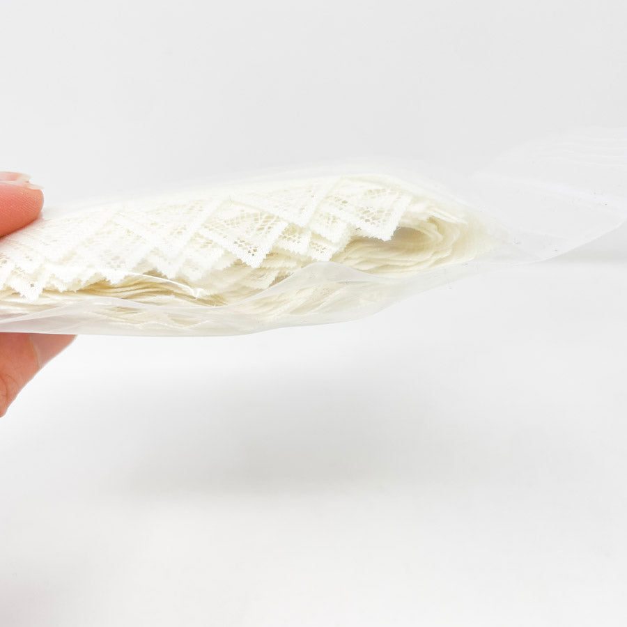 Cream Diamond Edge Lace- 1.5" Wide