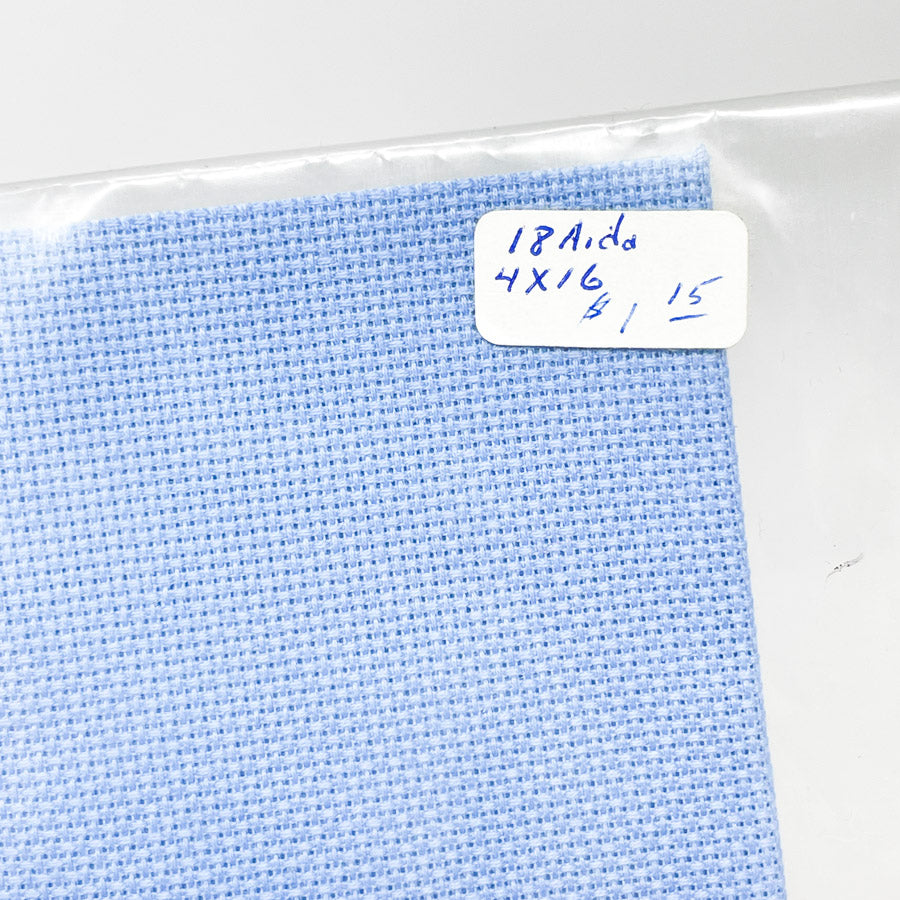 18 Count Light Blue Aida – 4" x 16"