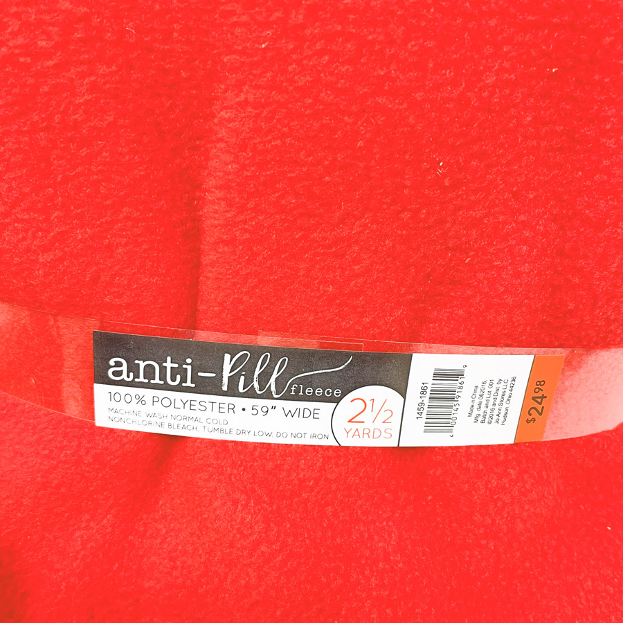 2.5 Yards Red Fleece Fabric