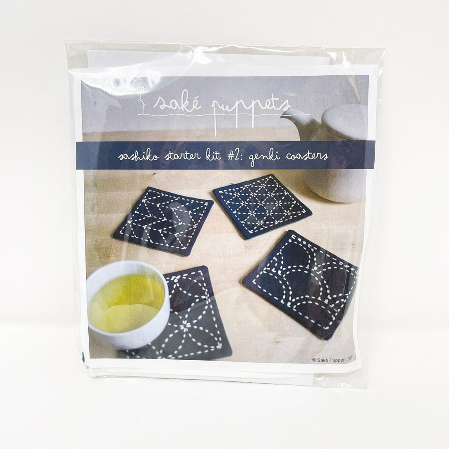 Saké Puppets Sashiko Starter Kit #2: Genki Coasters