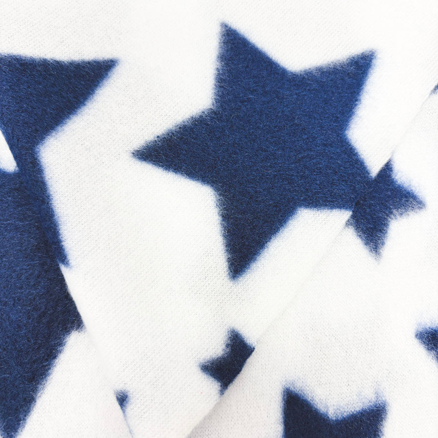 58" x 1 yd Blue Stars Lightweight Fleece