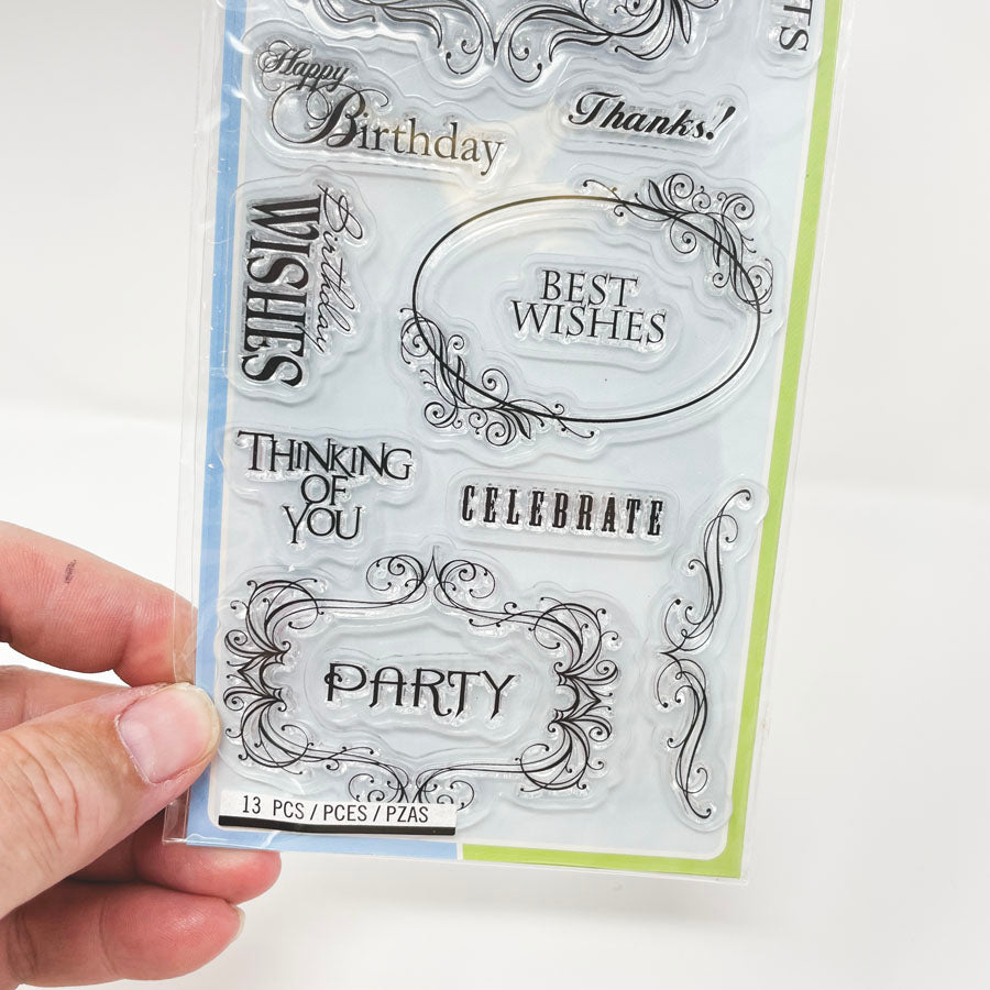 Inkadinkado Birthday Wishes Clear Stamps