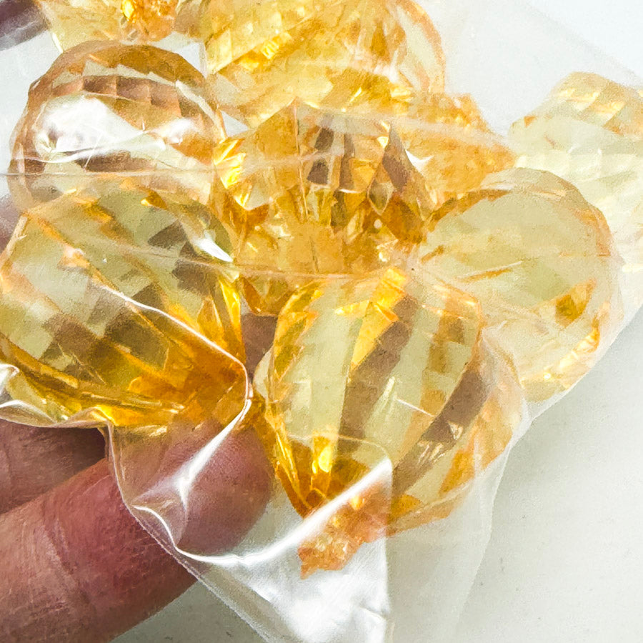Yellow Faceted Plastic Beads