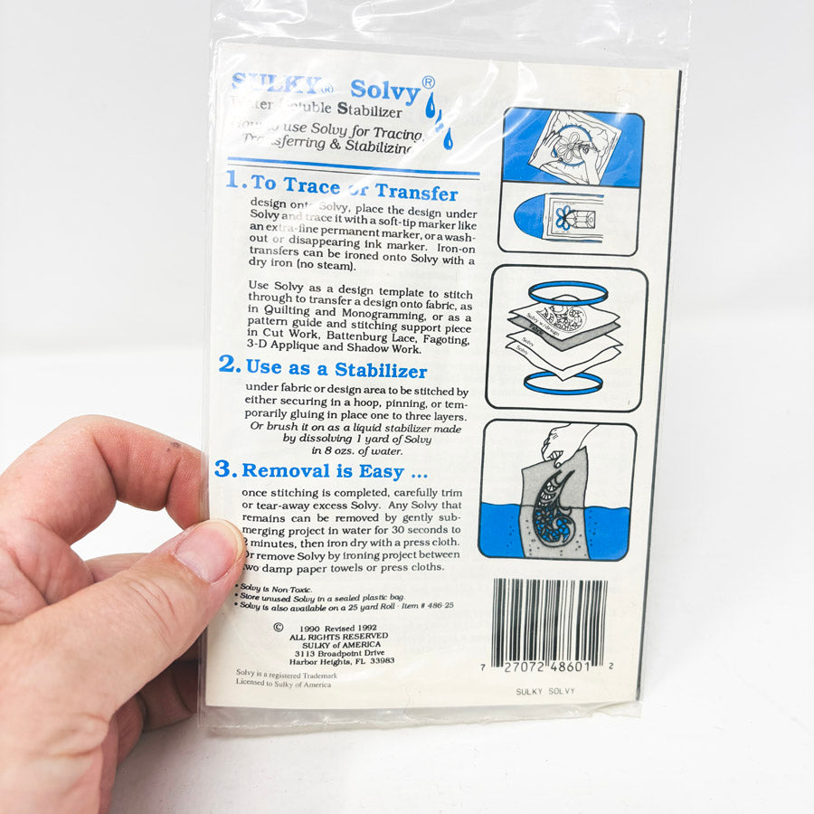 Sulky Solvy Water Soluble Stabilizer