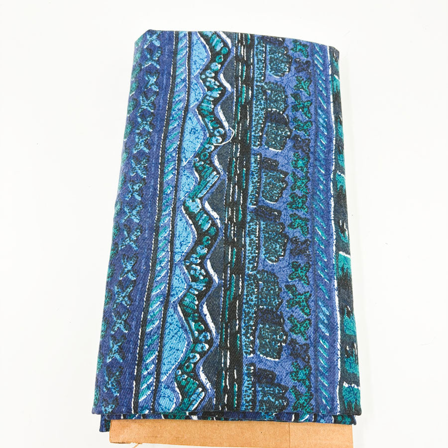 24" x 60" Blue and Aqua Patterned Fabric (Remnant)