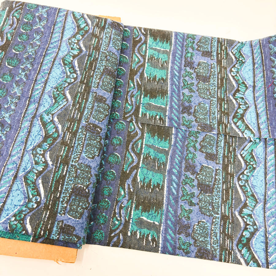 24" x 60" Blue and Aqua Patterned Fabric (Remnant)