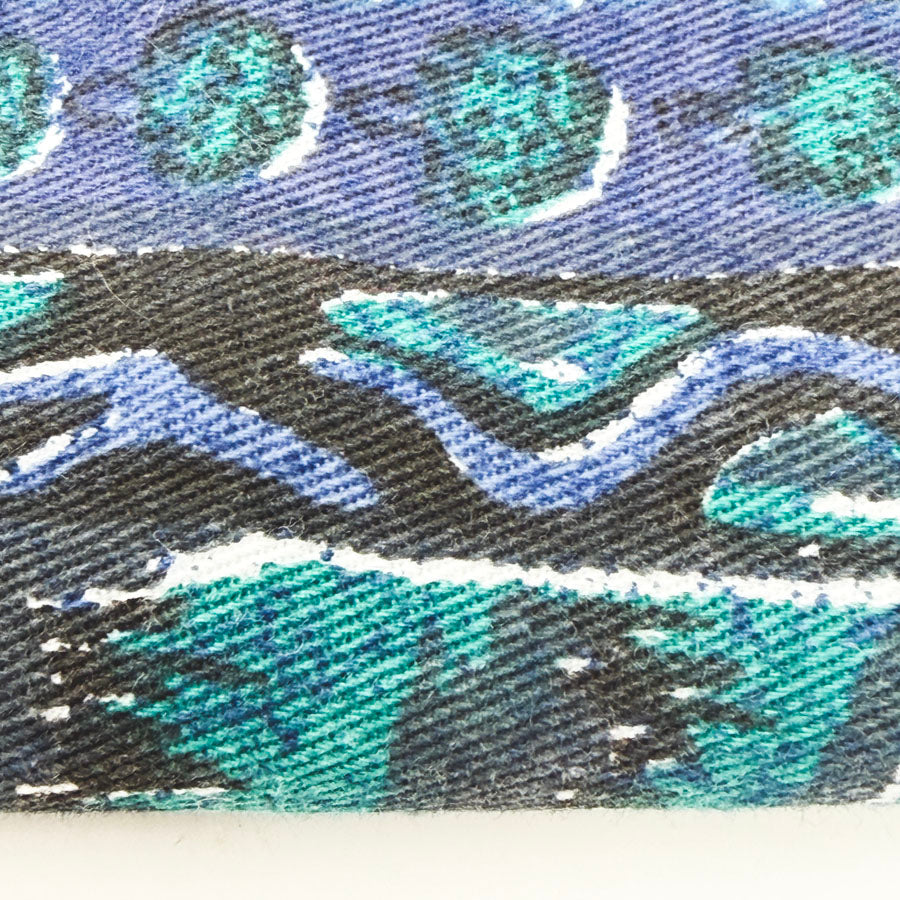 24" x 60" Blue and Aqua Patterned Fabric (Remnant)