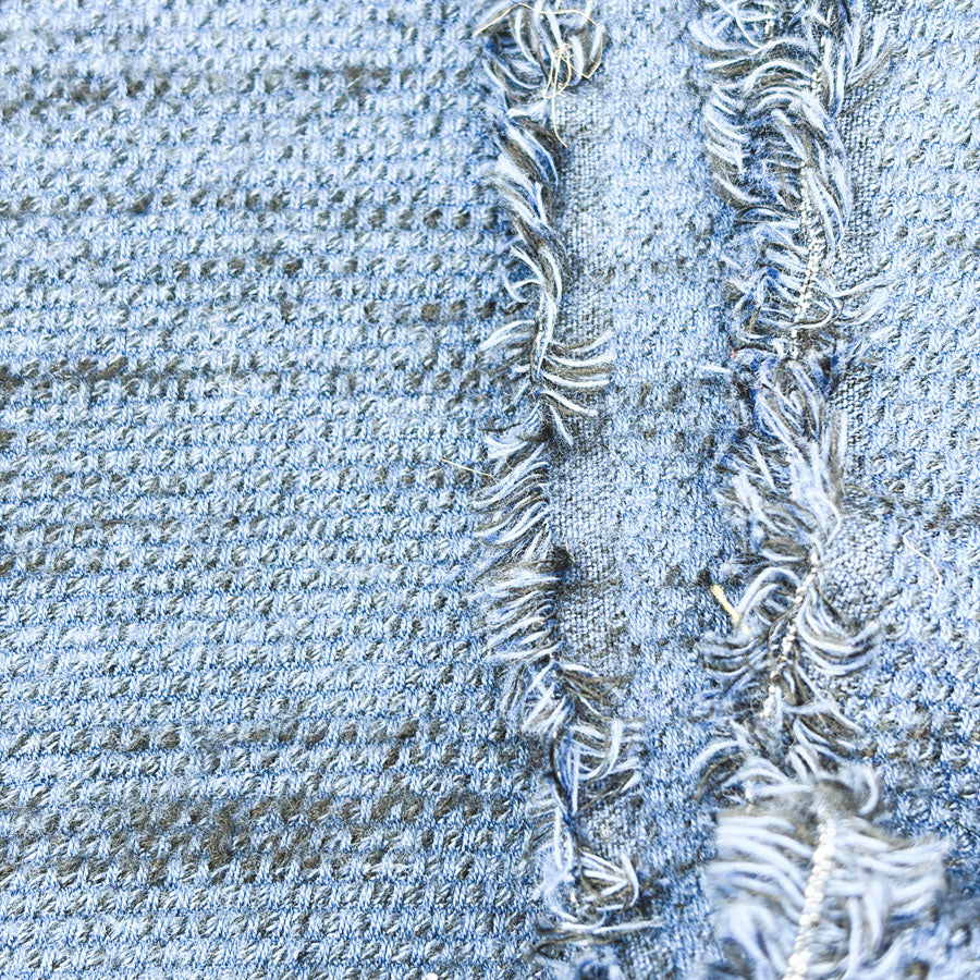 41" x 104" Blue/Black Thick Woven Fabric