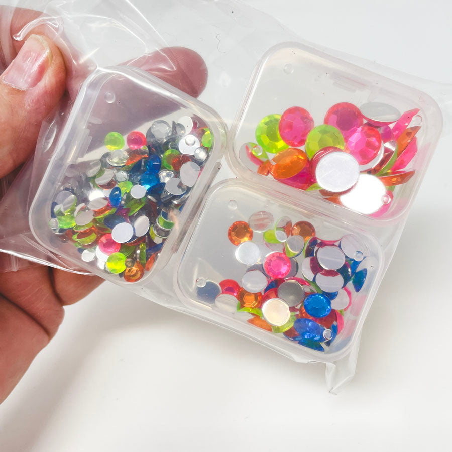 Assorted Flat Back Plastic Gems