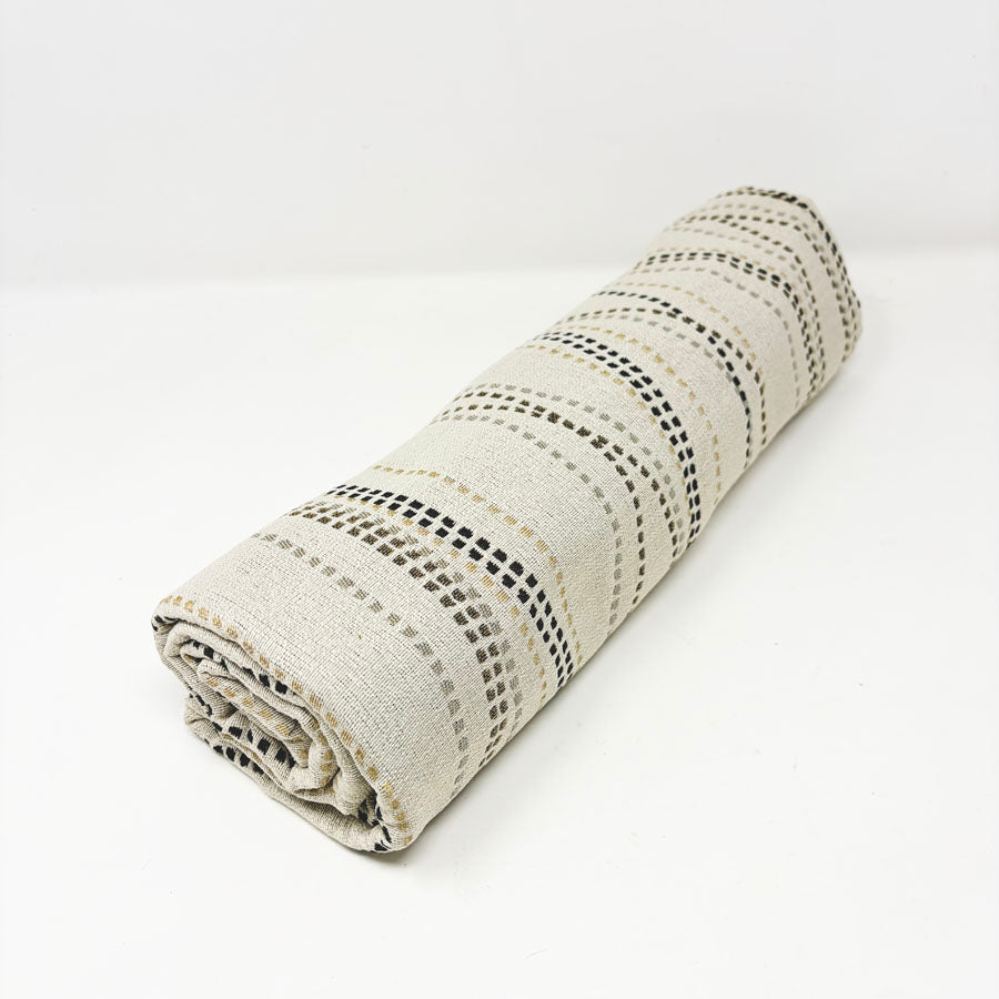 27" x 68" Tan Ribbons Upholstery Fabric (Remnant)