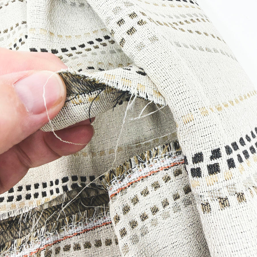 27" x 68" Tan Ribbons Upholstery Fabric (Remnant)