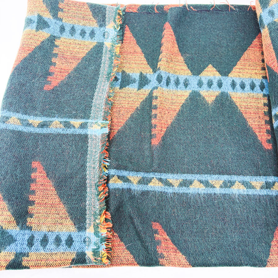 56" x 48" Green/Multicolor Native Pattern Lightweight Blanket Style Fabric