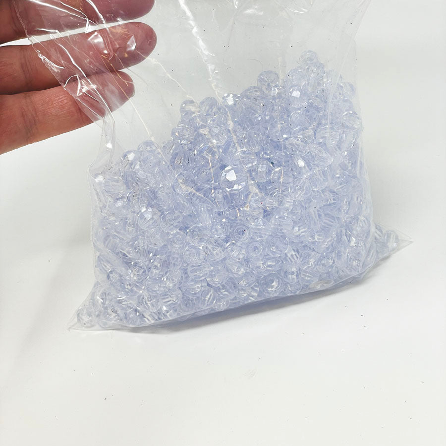 Crystal Clear Round Faceted Beads