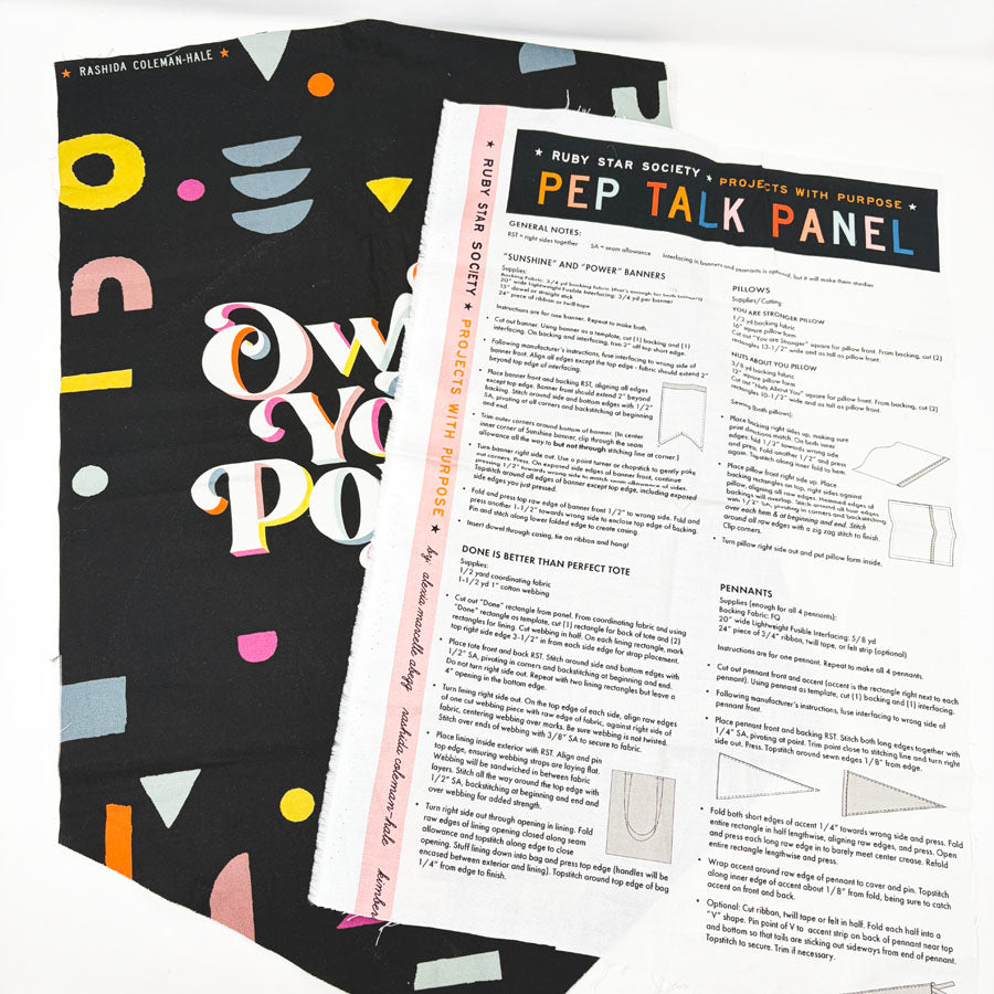 Ruby Star Pep Talk Panel Banner & Tote Pieces