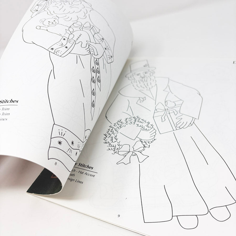 Old World Santas in Redwork Needlepoint Design Book