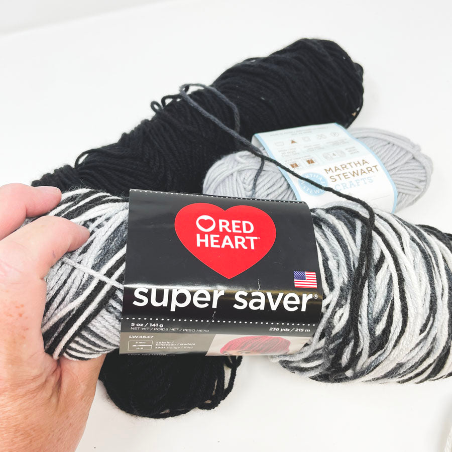 Gray & Black Acrylic Yarn Bundle