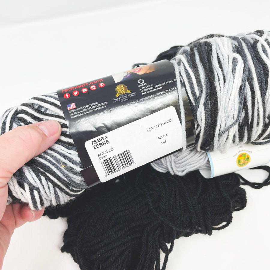 Gray & Black Acrylic Yarn Bundle