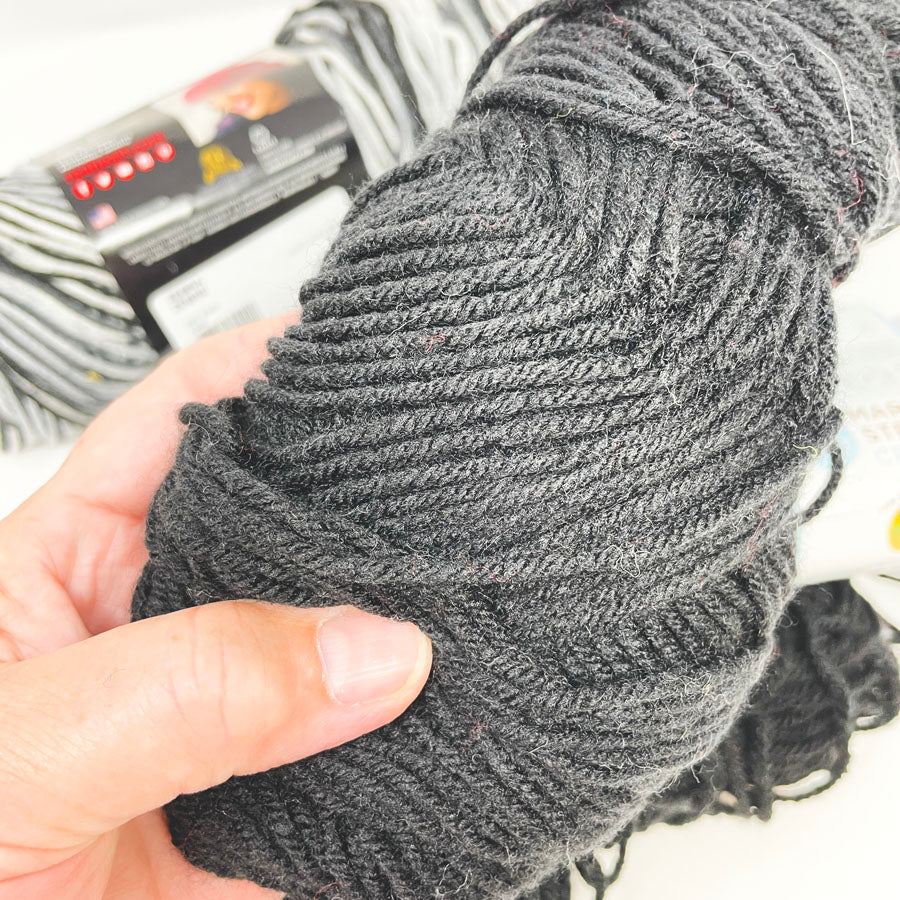 Gray & Black Acrylic Yarn Bundle