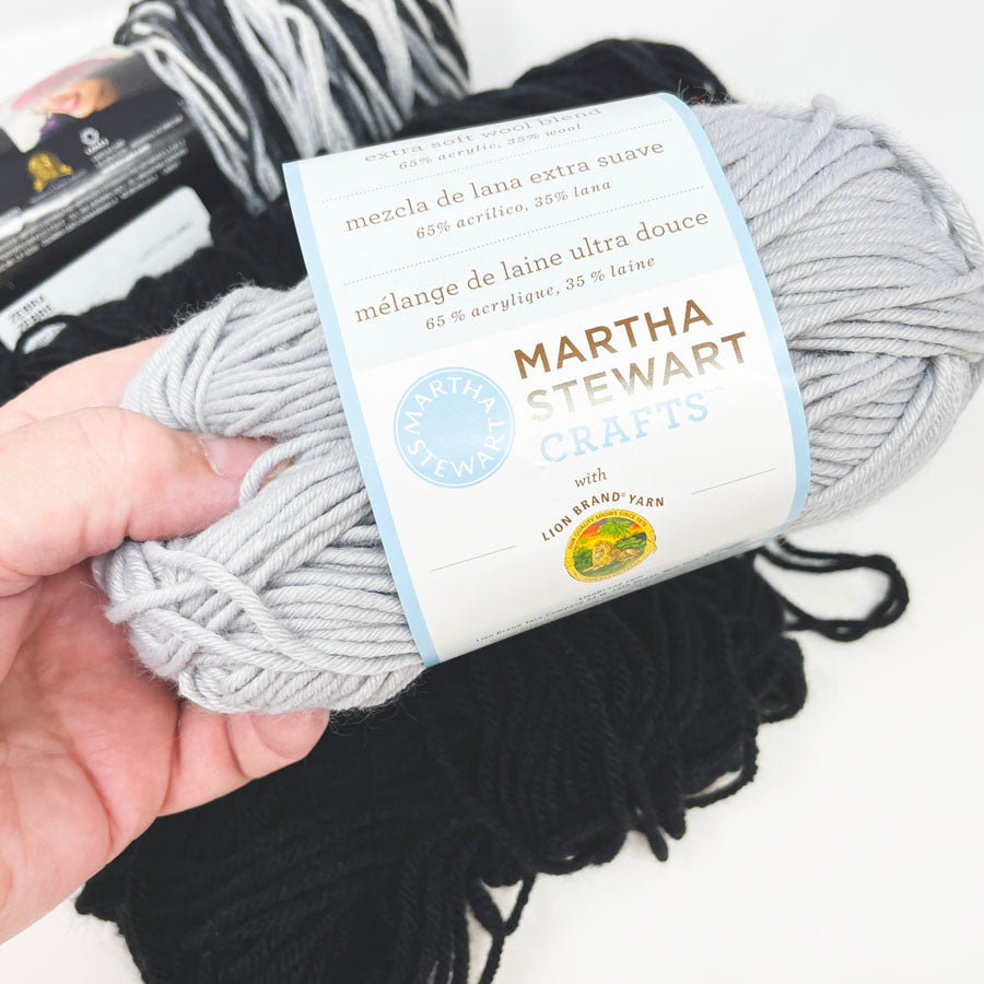 Gray & Black Acrylic Yarn Bundle