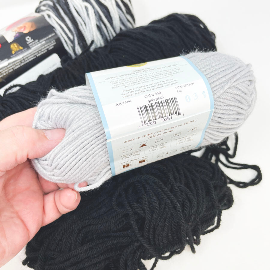 Gray & Black Acrylic Yarn Bundle