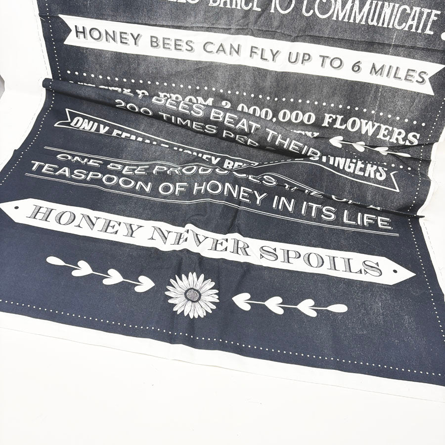 24" x 44" Charcoal Queen Bee Honey Fabric Panel - Michael Miller