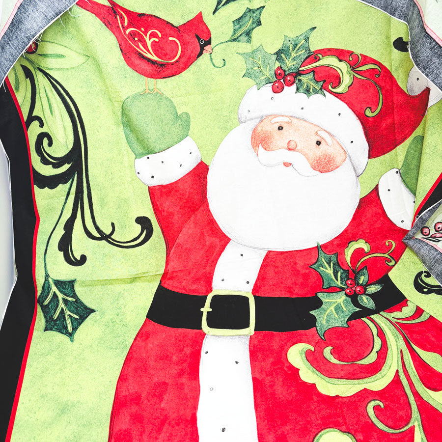 36" x 45" Swirl Santa Fabric Panel by Susan Winget