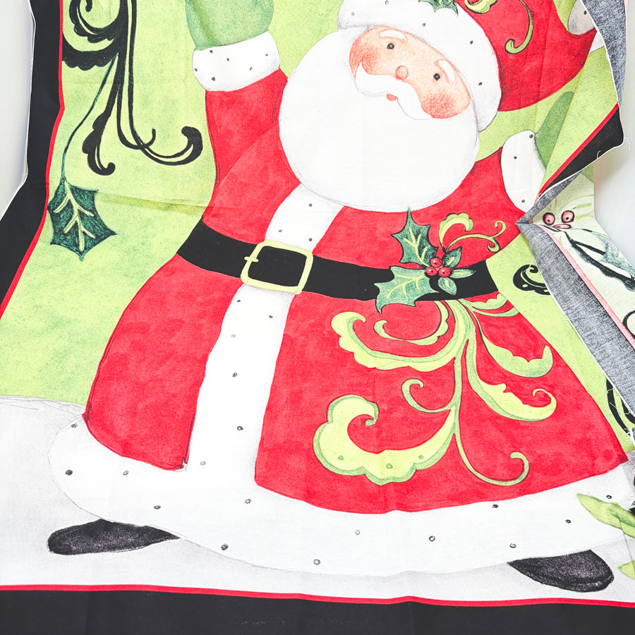 36" x 45" Swirl Santa Fabric Panel by Susan Winget