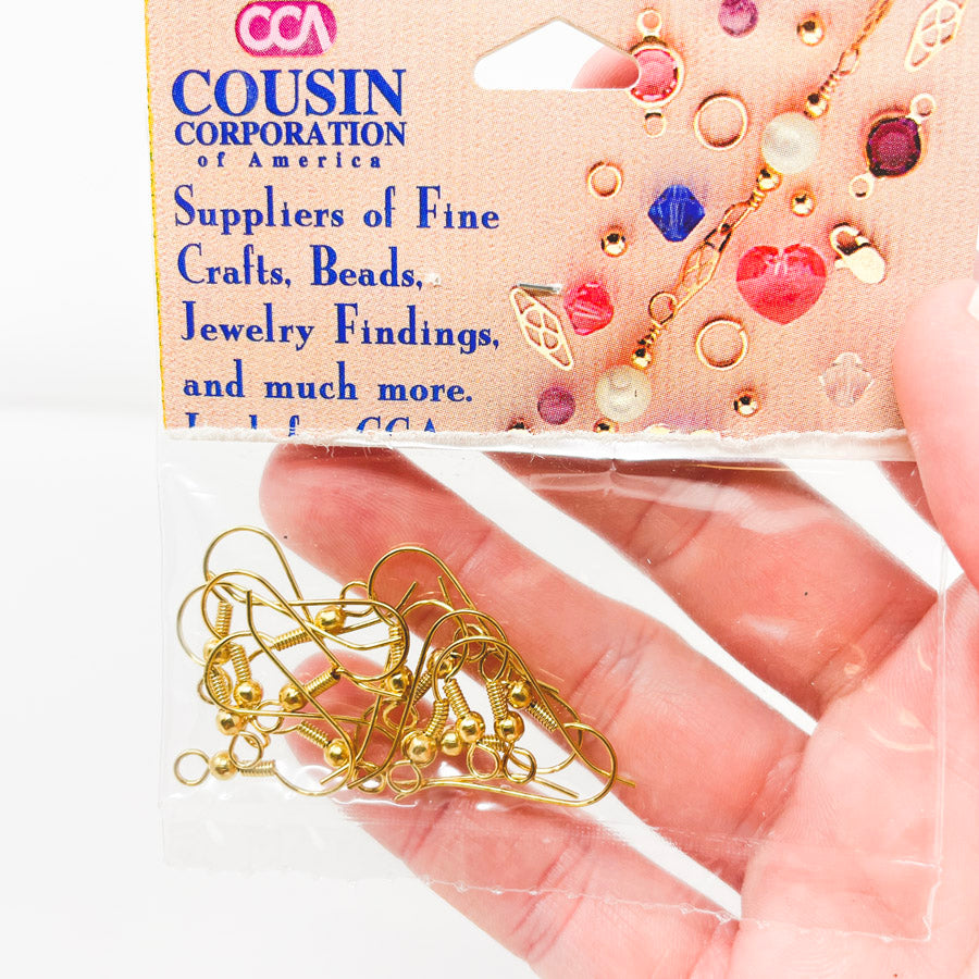 Gold Fish Hook Earring Loop 14 pc