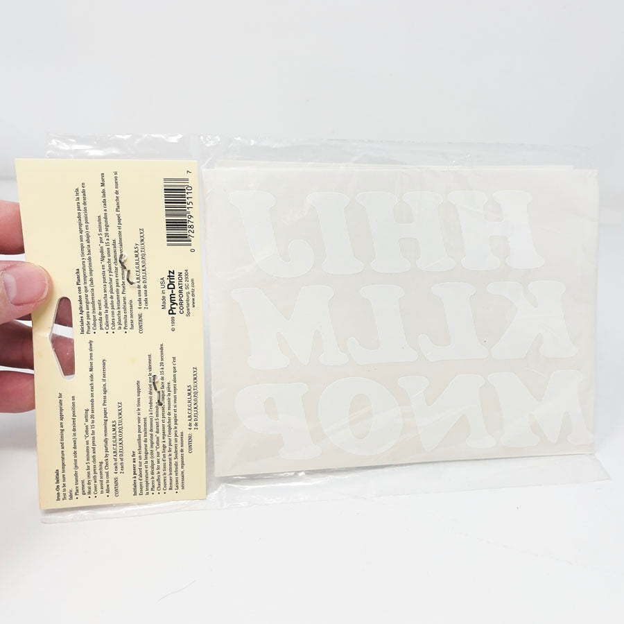 Dritz White Iron-On Initials