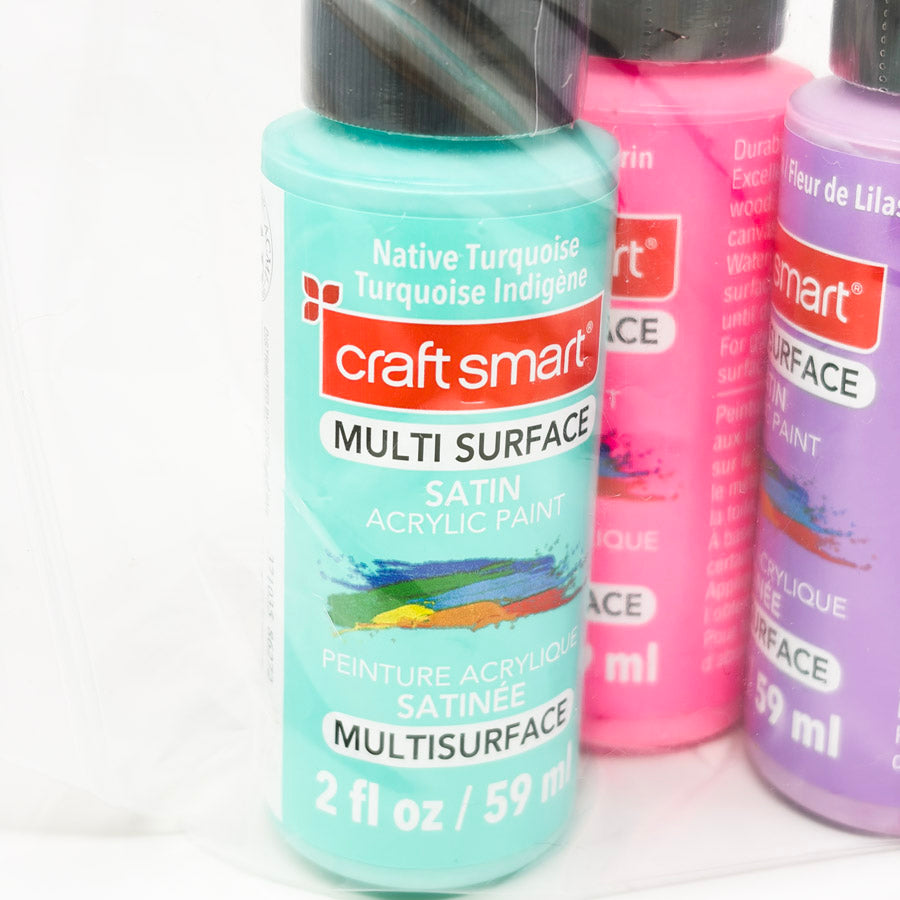 Craft Smart 2oz Multi Surface Acrylic Paint Bundle - 8 Bottles