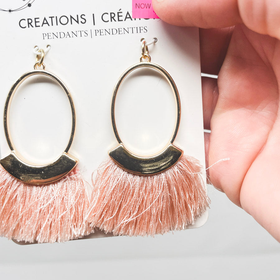 Bead Landing Blush and Gold Tassel Pendants
