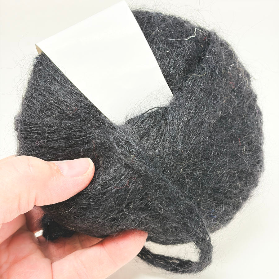 Black Mohair Blend Yarn - No Label
