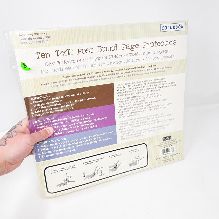 Colorbok Ten 12" x 12" Post Bound Page Protectors